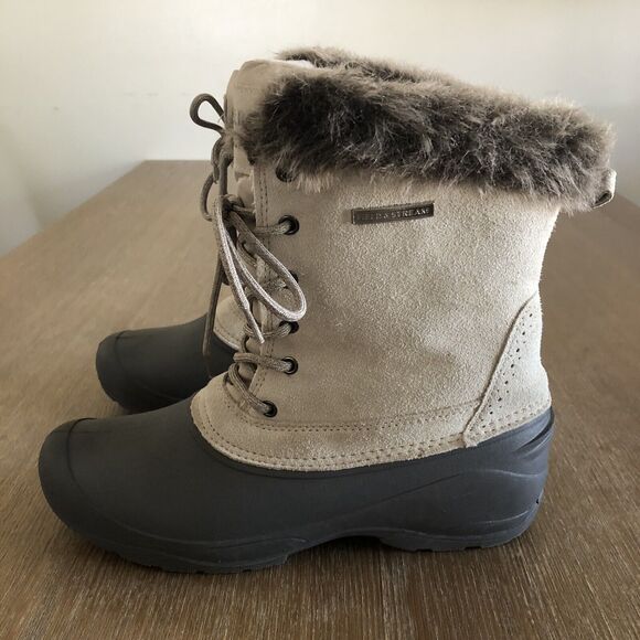 Field & Stream Pac Boots Womens 10 Water Resistant Suede Faux Fur Ivory Outdoor - Picture 6 of 12